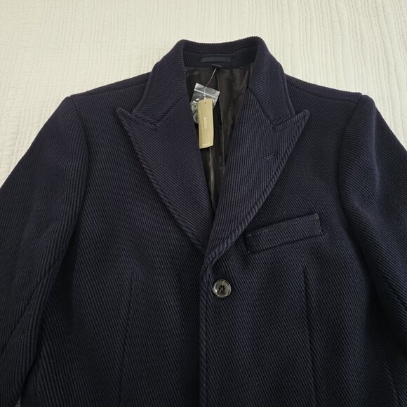 NEW J.Crew Men's $598 Ludlow Topcoat Heavyweight Wool Navy Size 40L NWT BS472 - Picture 7 of 16